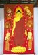 Thailand: A banner portraying the Buddha inside the viharn, Wat Lai Hin, Lampang Province
