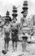 Philippines: Ifugao village scene, three young girls balancing pots on their heads, Cordillera Administrative Region, Central Luzon, c. 1950